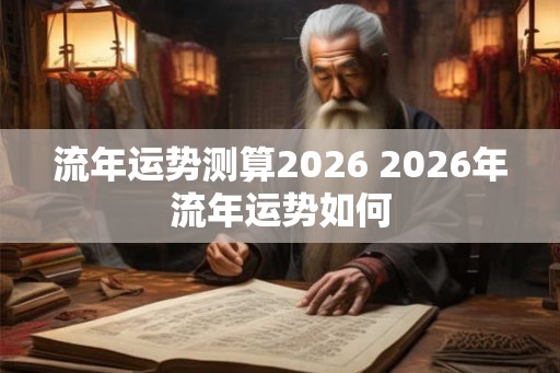 流年运势测算2026 2026年流年运势如何