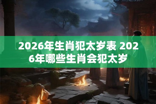 2026年生肖犯太岁表 2026年哪些生肖会犯太岁 2026年生肖犯太岁表 2026年哪些生肖会犯太岁