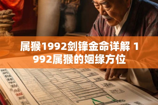 属猴1992剑锋金命详解 1992属猴的姻缘方位