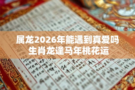 属龙2026年能遇到真爱吗 生肖龙逢马年桃花运