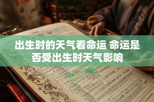 出生时的天气看命运 命运是否受出生时天气影响