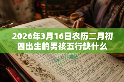 2026年3月16日农历二月初四出生的男孩五行缺什么