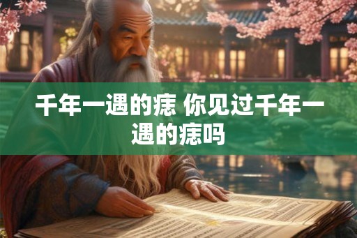 千年一遇的痣 你见过千年一遇的痣吗