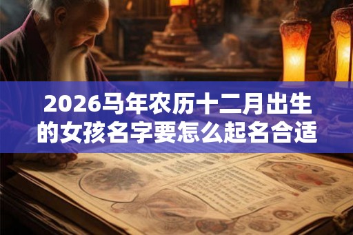 2026马年农历十二月出生的女孩名字要怎么起名合适？