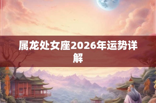 属龙处女座2026年运势详解