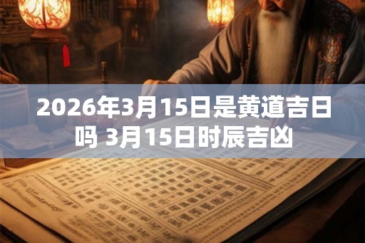 2026年3月15日是黄道吉日吗 3月15日时辰吉凶
