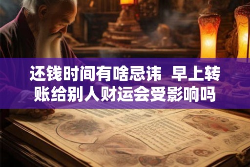 还钱时间有啥忌讳  早上转账给别人财运会受影响吗