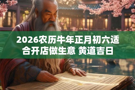 2026农历牛年正月初六适合开店做生意 黄道吉日