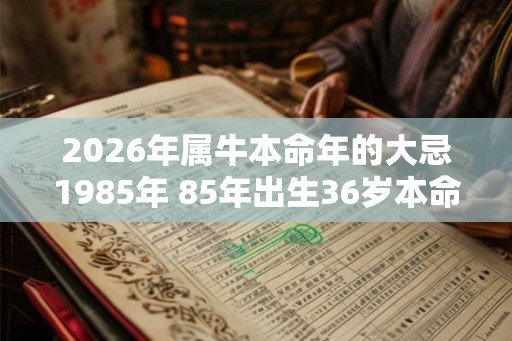 2026年属牛本命年的大忌1985年 85年出生36岁本命年佩戴什么好