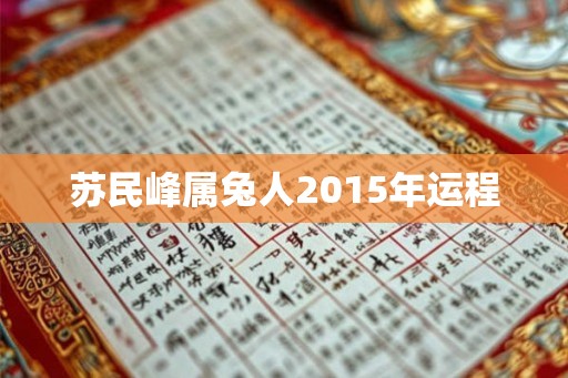 苏民峰属兔人2015年运程