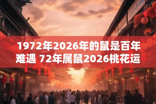 1972年2026年的鼠是百年难遇 72年属鼠2026桃花运方位