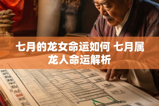 七月的龙女命运如何 七月属龙人命运解析