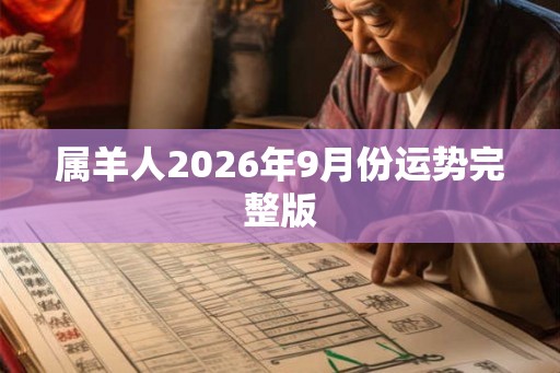 属羊人2026年9月份运势完整版