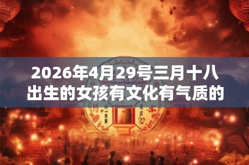 2026年4月29号三月十八出生的女孩有文化有气质的名字
