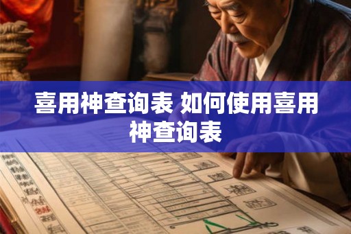 喜用神查询表 如何使用喜用神查询表