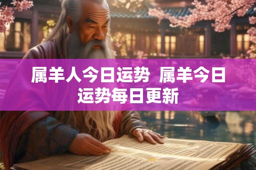 属羊人今日运势 属羊今日运势每日更新 属羊人今日运势 属羊今日运势每日更新