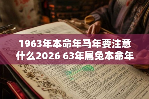 1963年本命年马年要注意什么2026 63年属兔本命年如何转运