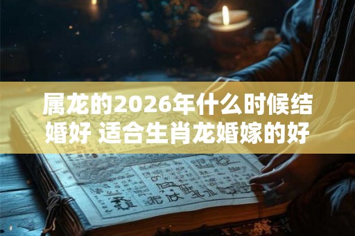 属龙的2026年什么时候结婚好 适合生肖龙婚嫁的好日子