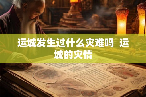 运城发生过什么灾难吗  运城的灾情