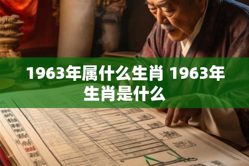 1963年属什么生肖 1963年生肖是什么
