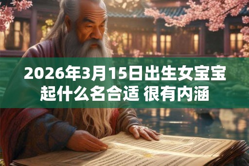 2026年3月15日出生女宝宝起什么名合适 很有内涵