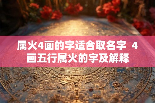 属火4画的字适合取名字  4画五行属火的字及解释