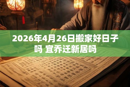 2026年4月26日搬家好日子吗 宜乔迁新居吗