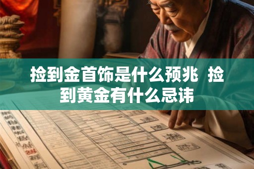 捡到金首饰是什么预兆  捡到黄金有什么忌讳