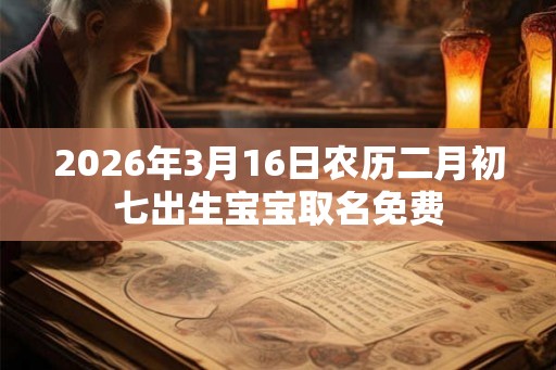 2026年3月16日农历二月初七出生宝宝取名免费 2026年3月16日农历二月初七出生宝宝取名免费