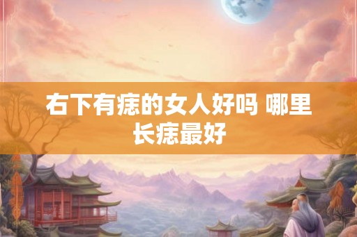 右下有痣的女人好吗 哪里长痣最好