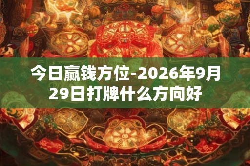 今日赢钱方位-2026年9月29日打牌什么方向好