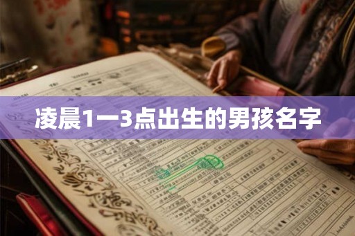 凌晨1一3点出生的男孩名字