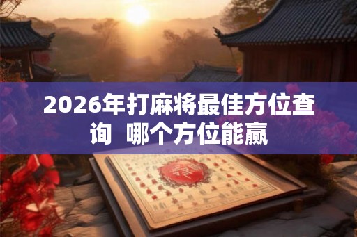 2026年打麻将最佳方位查询  哪个方位能赢