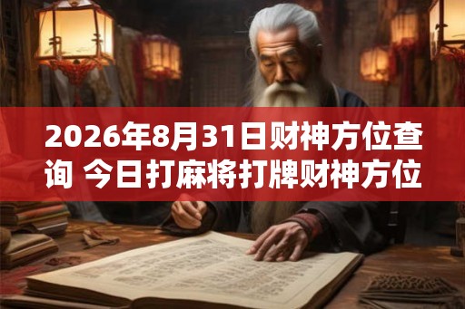 2026年8月31日财神方位查询 今日打麻将打牌财神方位