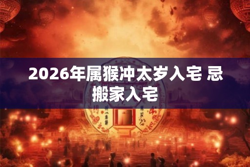 2026年属猴冲太岁入宅 忌搬家入宅