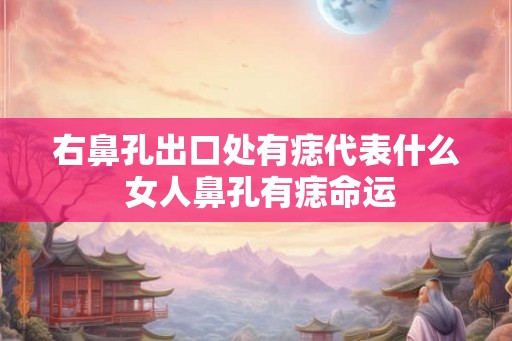 右鼻孔出口处有痣代表什么 女人鼻孔有痣命运