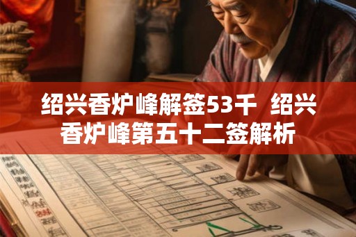 绍兴香炉峰解签53千  绍兴香炉峰第五十二签解析