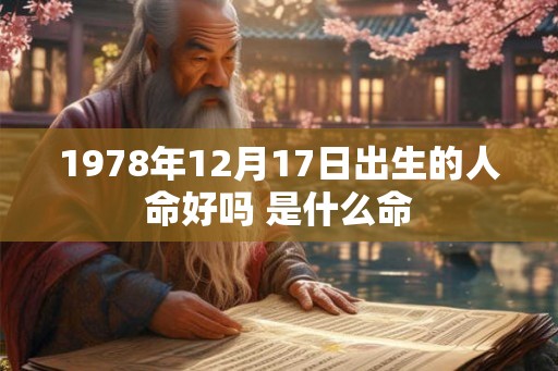 1978年12月17日出生的人命好吗 是什么命