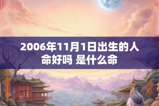 2006年11月1日出生的人命好吗 是什么命
