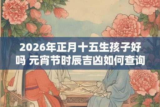2026年正月十五生孩子好吗 元宵节时辰吉凶如何查询