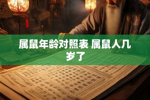 属鼠年龄对照表 属鼠人几岁了