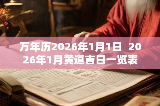 万年历2026年1月1日 2026年1月黄道吉日一览表 万年历2026年1月1日 2026年1月黄道吉日一览表