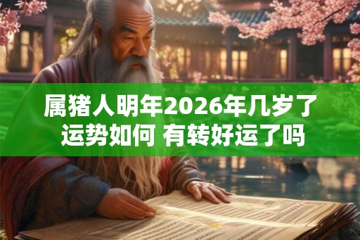 属猪人明年2026年几岁了 运势如何 有转好运了吗 属猪人明年2026年几岁了 运势如何 有转好运了吗