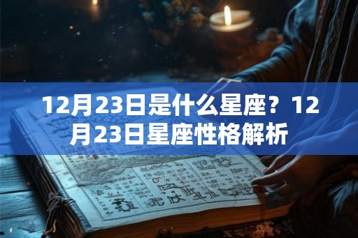 12月23日是什么星座？12月23日星座性格解析