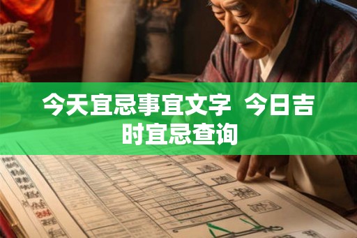 今天宜忌事宜文字  今日吉时宜忌查询