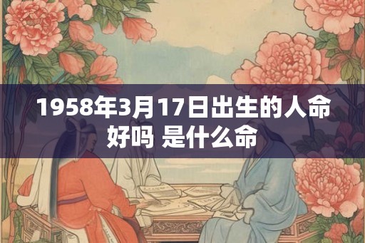 1958年3月17日出生的人命好吗 是什么命