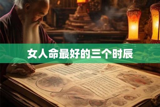 女人命最好的三个时辰
