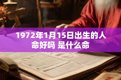 1972年1月15日出生的人命好吗 是什么命