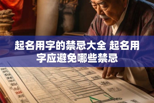 起名用字的禁忌大全 起名用字应避免哪些禁忌