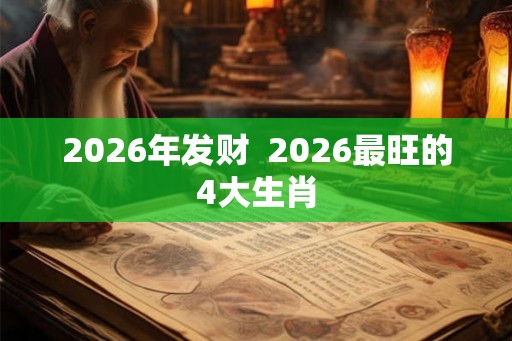 2026年发财 2026最旺的4大生肖 2026年发财 2026最旺的4大生肖